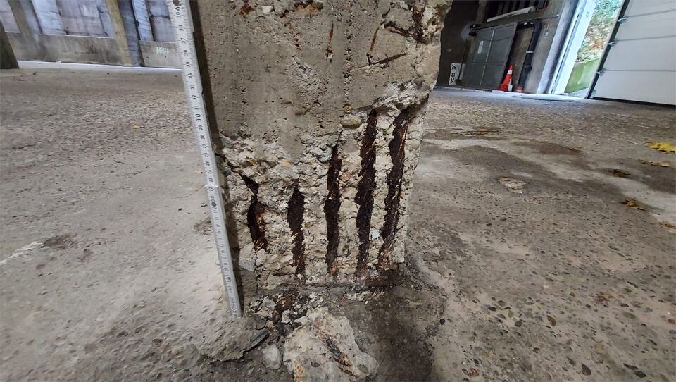 Detail eines untersuchten Betonbauteils